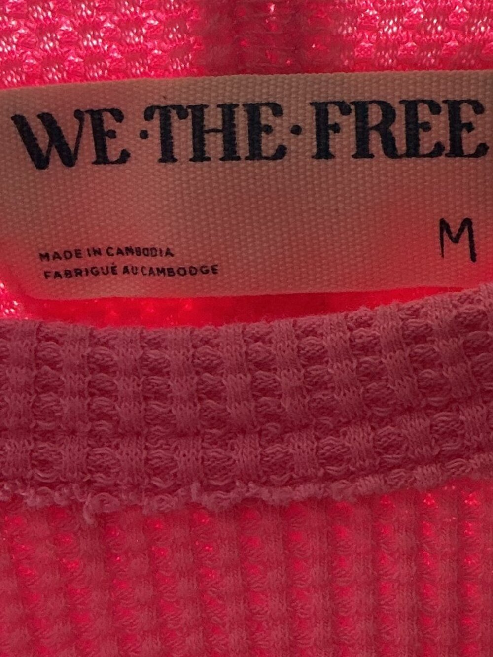 We The Free M Pink Thermal Top Fair Isle Patchwork Long Sleeve Boho - Picture 9 of 13